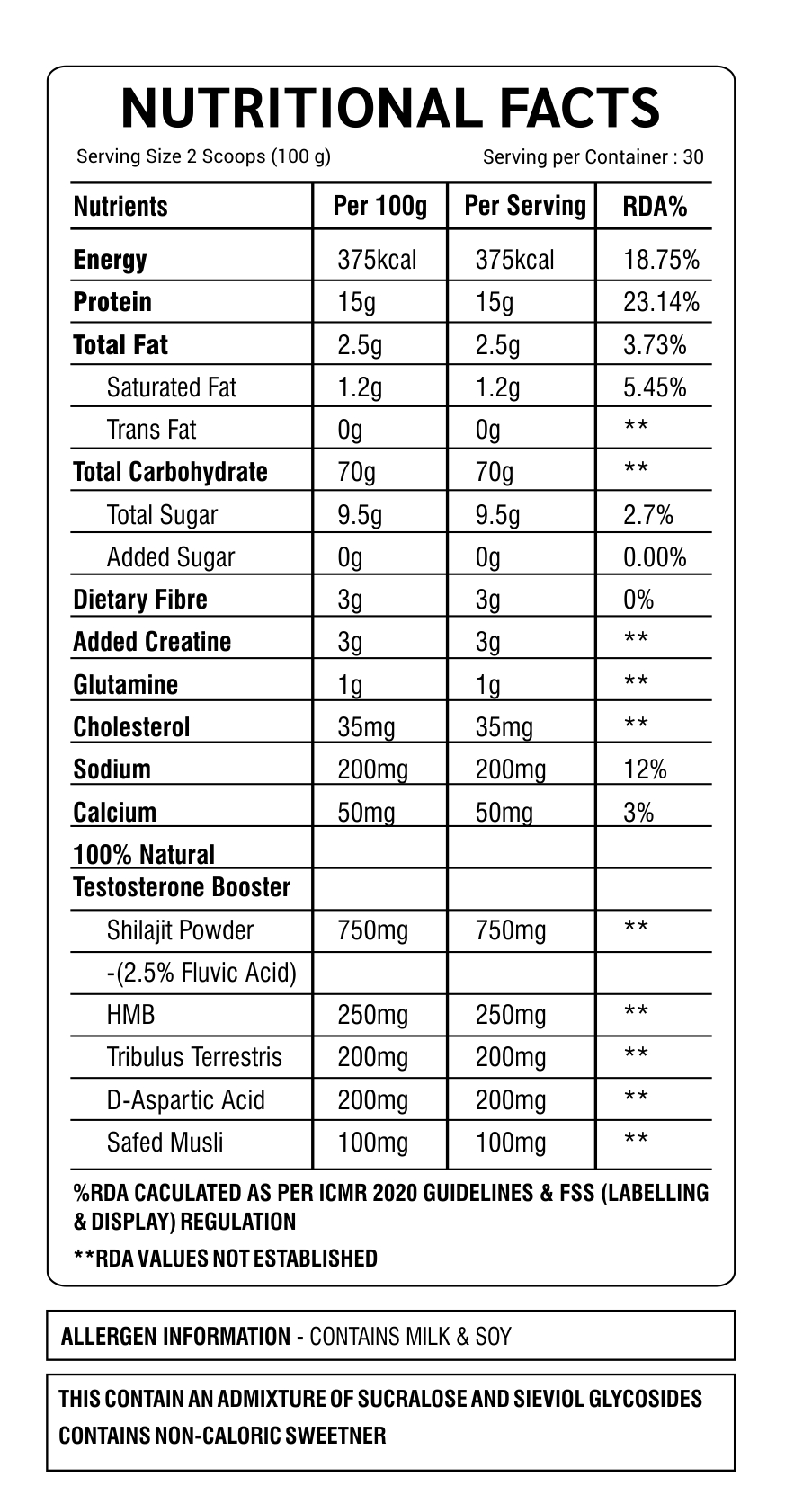 Fed & Fuel Muscle Mass Gainer – 3 KG - Image 2